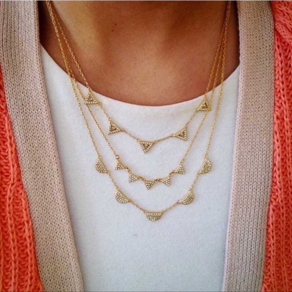 Stella & Dot | Necklace | Gold Pave Chevron